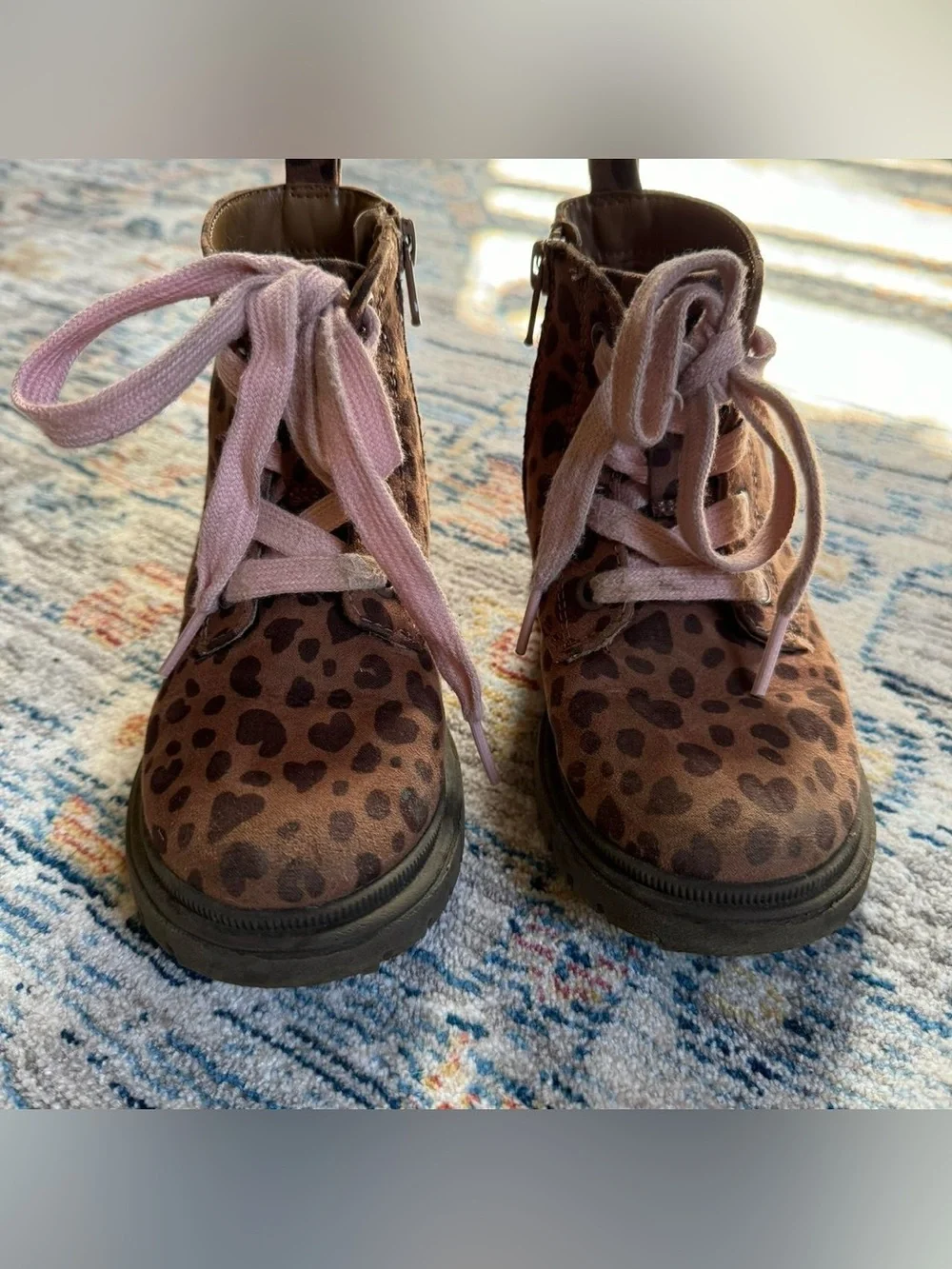 Girls Amaya Leopard Chelsea Boots kids sz 10